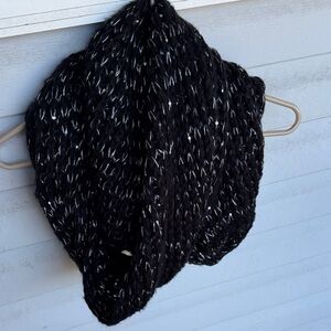 Express Black and White Knit Infinity Scarf